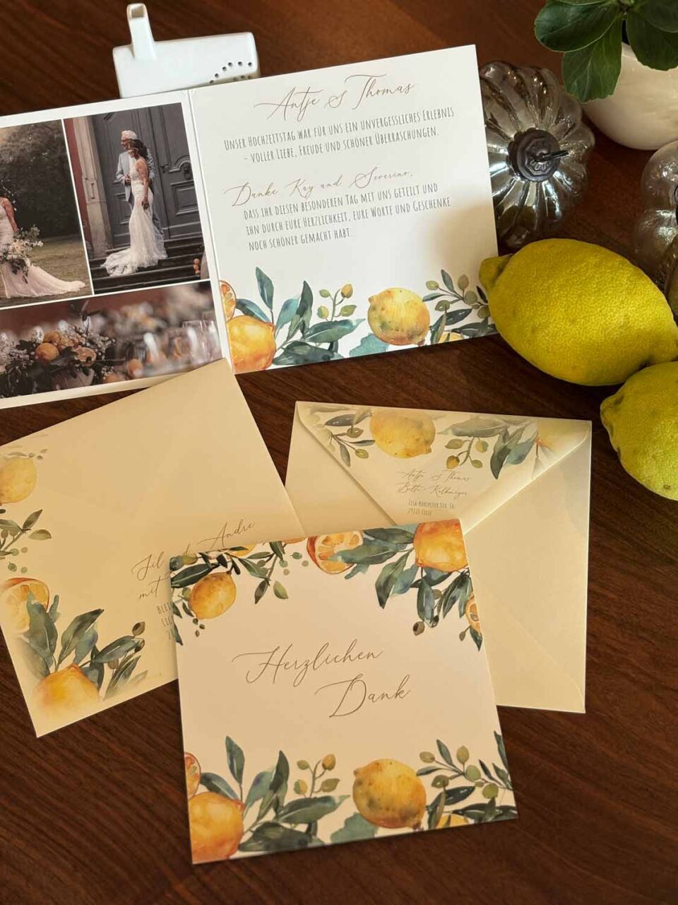 Hochzeit dankekarte