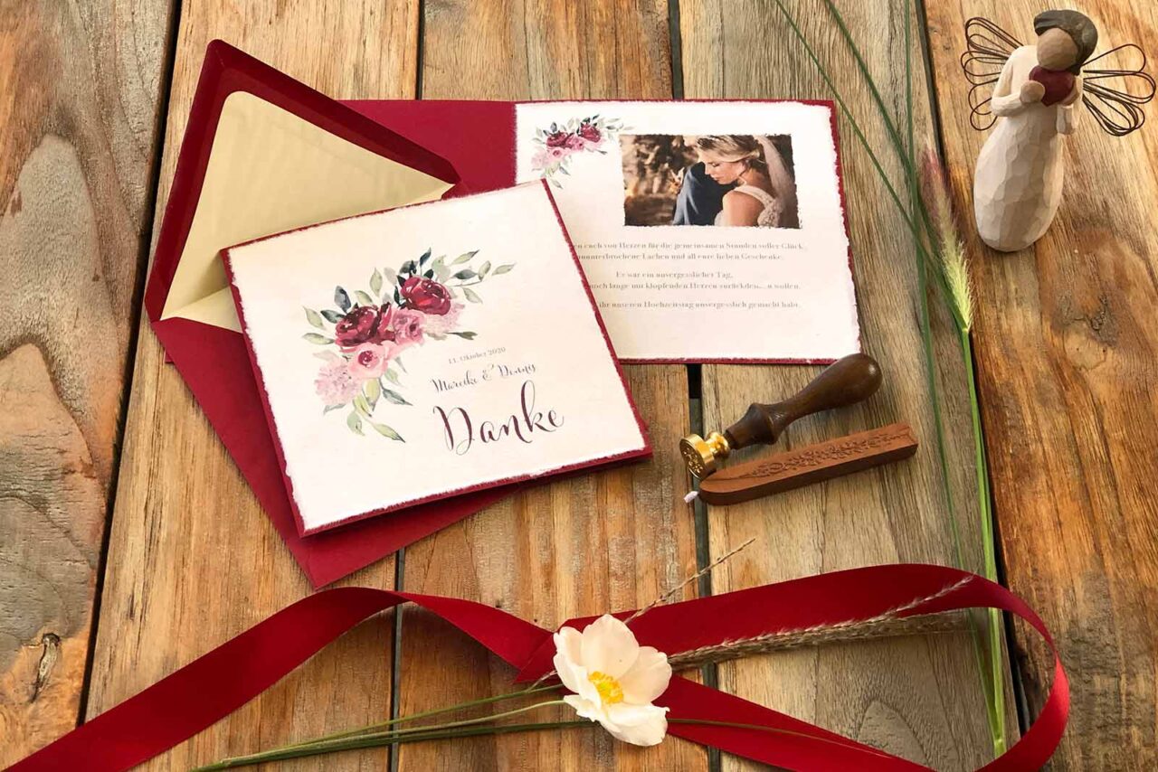 Hochzeit dankekarte