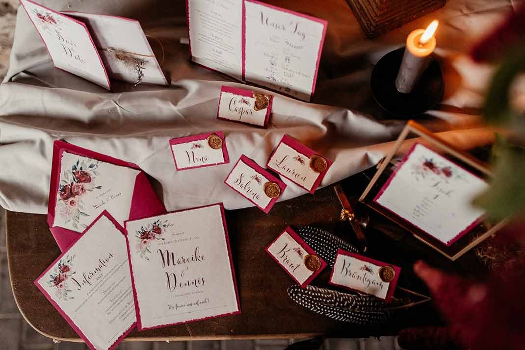 Vintage hochzeit papeterie komplett kl